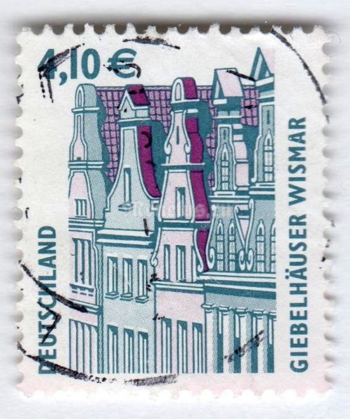 марка ФРГ 4,10 евро "Gabled houses, Wismar**" 2003 год Гашение