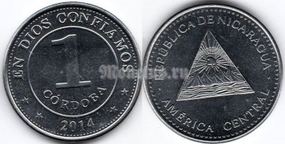 монета Никарагуа 1 кордоба 2014 год