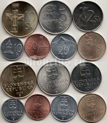Словакия набор из 7-ми монет