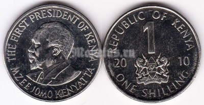 монета Кения 1 шиллинг 2010 год