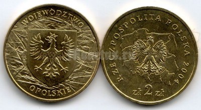 Польша 2 злотых 2004 год WOJEWODZTWO - OPOLSKIE
