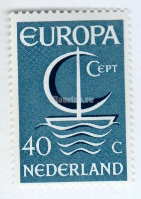 марка Нидерланды 40 центов "C.E.P.T.- Ship" 1966 год