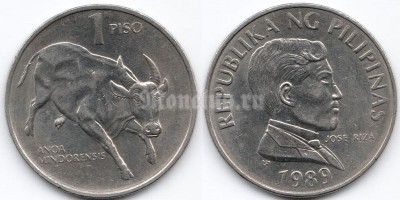 монета Филиппины 1 писо 1989 год
