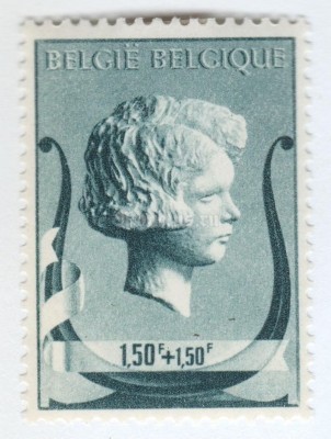 марка Бельгия 1,50+1,50 франка "Music foundation Queen Elisabeth" 1940 год