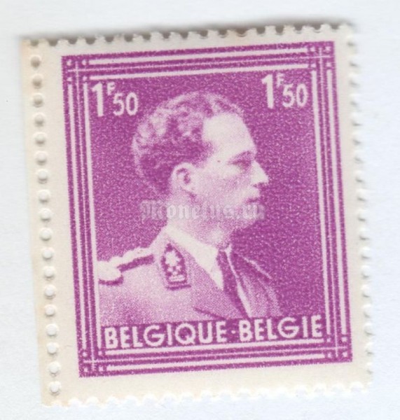 марка Бельгия 1,50 франка "King Leopold III" 1943 год