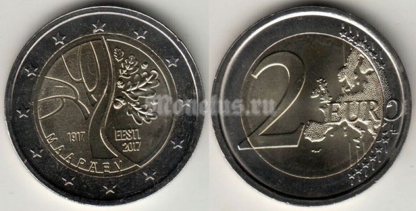 монета Эстония 2 евро 2017 год Путь к независимости