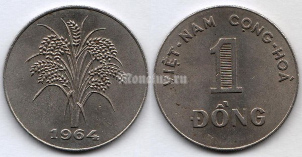 монета Южный Вьетнам 1 донг 1964 год