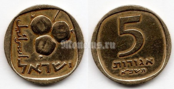 монета Израиль 5 агорот 1962 год