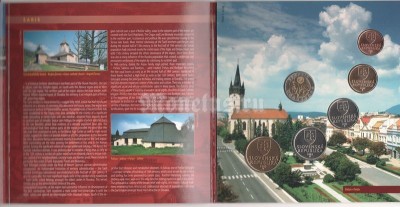 Словакия набор из 5-ти монет 10,5,2,1 крона, 50 хеллеров и жетона 2005 год в буклете