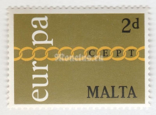марка Мальта 2 пенни "Europa "Chain"" 1971 год