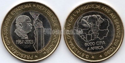 Монета Того 4 африка 2003 год