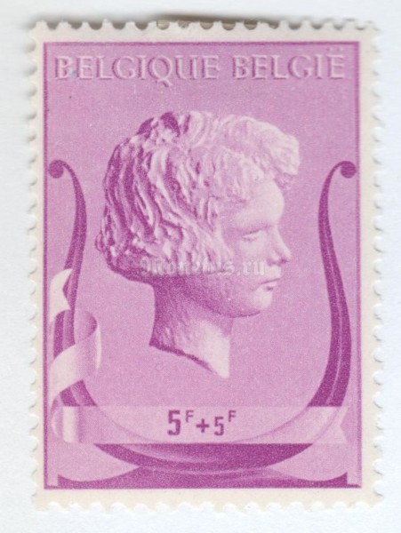 марка Бельгия 5+5 франка "Music foundation Queen Elisabeth" 1940 год