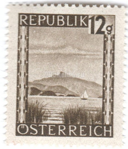 марка Австрия 12 грош "Schafberg (Upper Austria)" 1945 год 