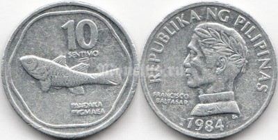 монета Филиппины 10 сентимо 1984 год