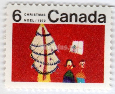 марка Канада 6 центов "Christmas Tree (J. Pomperleau)" 1970 год