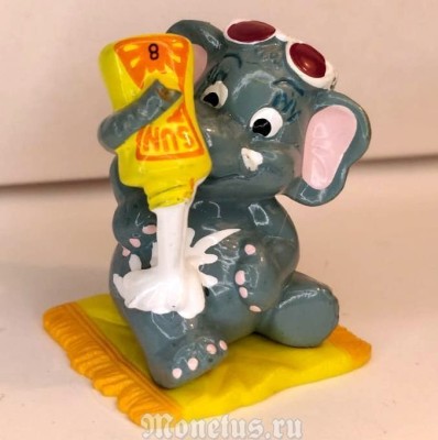 Киндер Сюрприз, Kinder, Слоны пляжные 1995 год, Die Funny Fanten im Cluburlaub, с кремом, на коврике