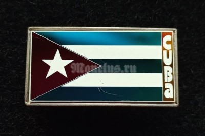 Значок Куба Флаг Cuba ситалл зеркальный стекло