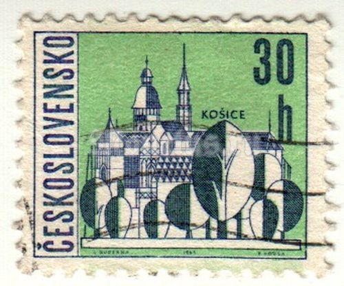 марка Чехословакия 30 геллер "Кошице" 1965 год