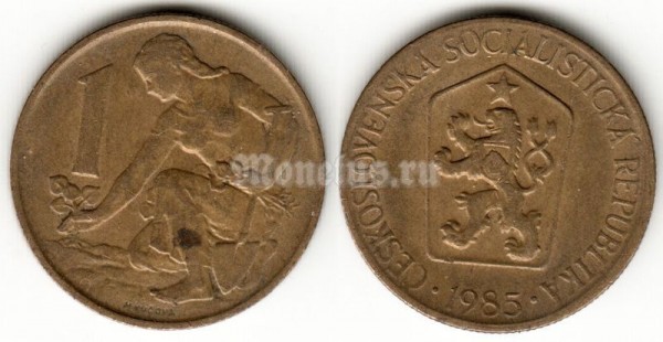 монета Чехословакия 1 крона 1985 год