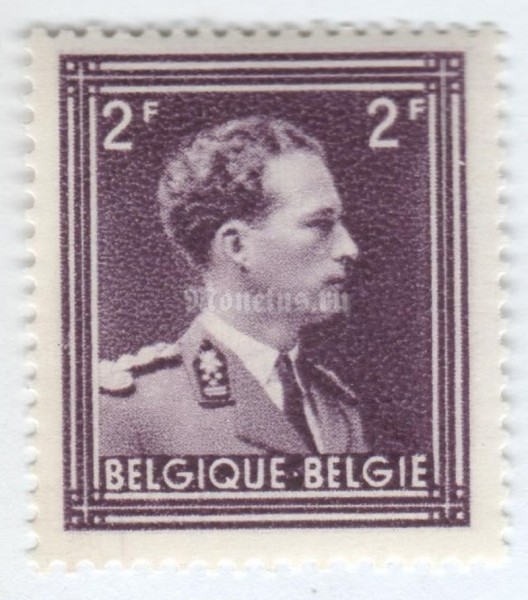 марка Бельгия 2 франка "King Leopold III" 1943 год