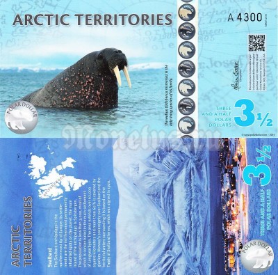 бона Арктика 3,5 доллара 2014 год, пластик