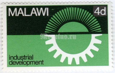 марка Малави 4 цента "Rising Sun and Cogwheel" 1967 год