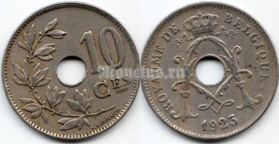 монета Бельгия 10 сантимов 1923 год BELGIQUE