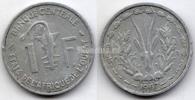 монета Западная Африка (BCEAO) 1 франк 1967 год
