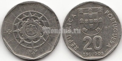 монета Португалия 20 эскудо 1987 год