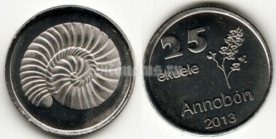Монета Аннобон 25 экуэле 2013 год