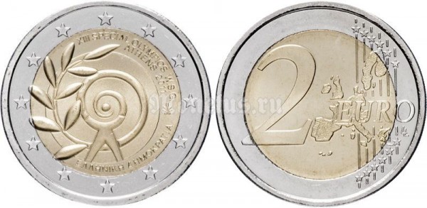 монета Греция 2 евро 2011 год - XIII Всемирные специальные олимпийские игры 2011 год Афины, Греция