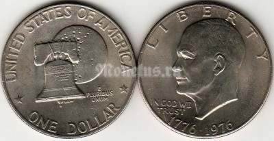 Монета США 1 доллар 1976 год Эйзенхауер 200 лет независимости США