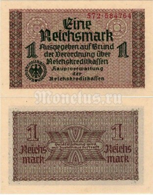 банкнота Германия 1 рейхсмарка 1940 год