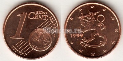 монета Финляндия 1 евро цент 1999 год