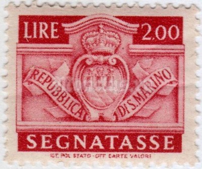 марка Сан-Марино 2 лиры "Taxe - new desing 1945" 1945 год