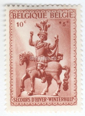 марка Бельгия 10+5 сентим "Statue of St. Martin" 1941 год