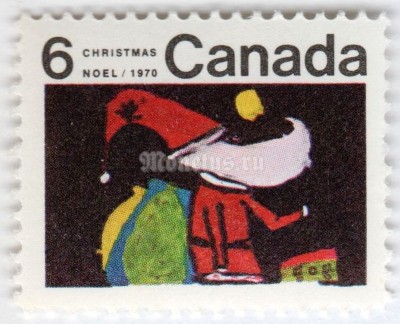марка Канада 6 центов "Santa Claus (E. Bhattacharya)" 1970 год