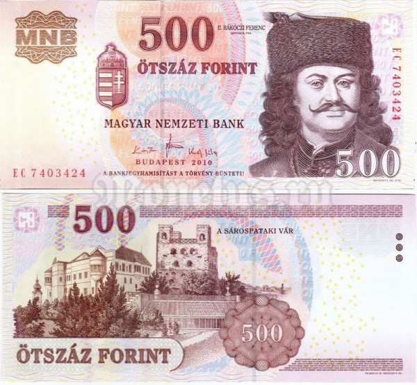 банкнота Венгрия 500 форинтов 2010 год