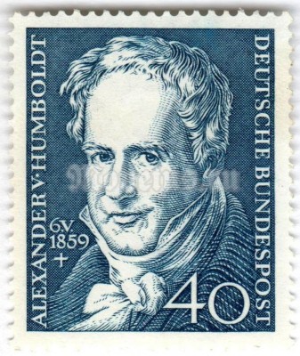 марка ФРГ 40 пфенниг "Humboldt, Alexander" 1959 год
