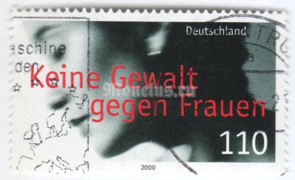 марка ФРГ 110 пфенниг "No violence against women" 2000 год Гашение