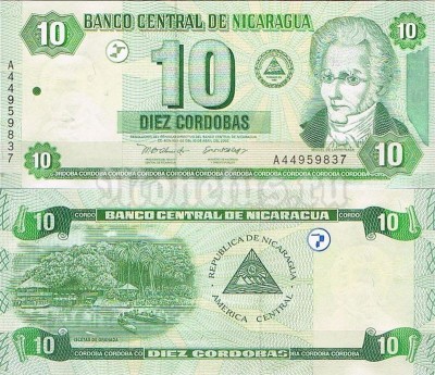 бона Никарагуа 10 кордоба 2002 год