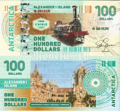 бона Остров Земля Александра I 100 долларов 2017 год