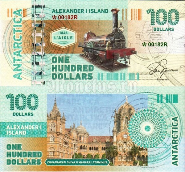 бона Остров Земля Александра I 100 долларов 2017 год