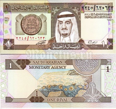 Банкнота Саудовская Аравия 1 риал 1984 год