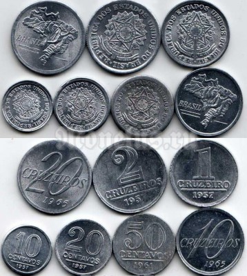 Бразилия набор из 7-ми монет 1957-1965 год