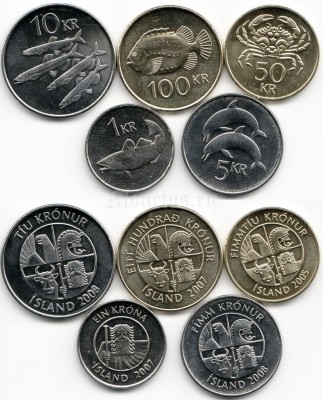 Исландия набор из 5-ти монет
