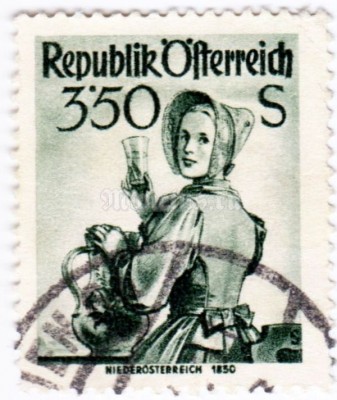 марка Австрия 3,50 Австрийский шиллинг "Лоуэр Австрия (1850)" 1958 год