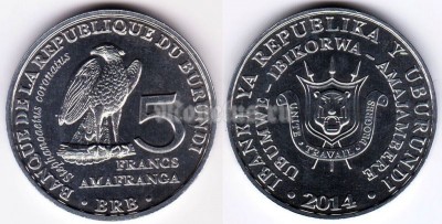 монета Бурунди 5 франков 2014 год