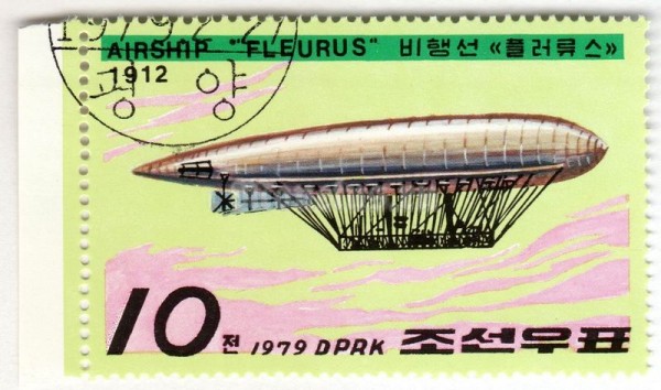 марка Северная Корея 10 чон "Fleurus" 1979 год Гашение