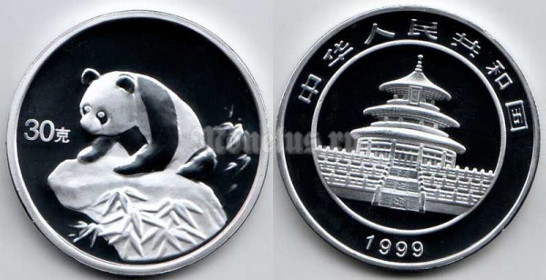 Монетовидный жетон Китай 1999 год панда PROOF